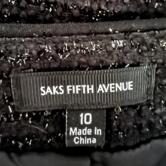 Saks Fifth Avenue Black Label Black Sparkle Blazer - Picture 4 of 6